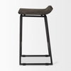 Givens Low Back 26in Seat Counter Stool | Black Wood with Black Metal, Counter & Bar Stool by Mercana, 14.1" length x 15.8" width x 26" height thumbnail 5