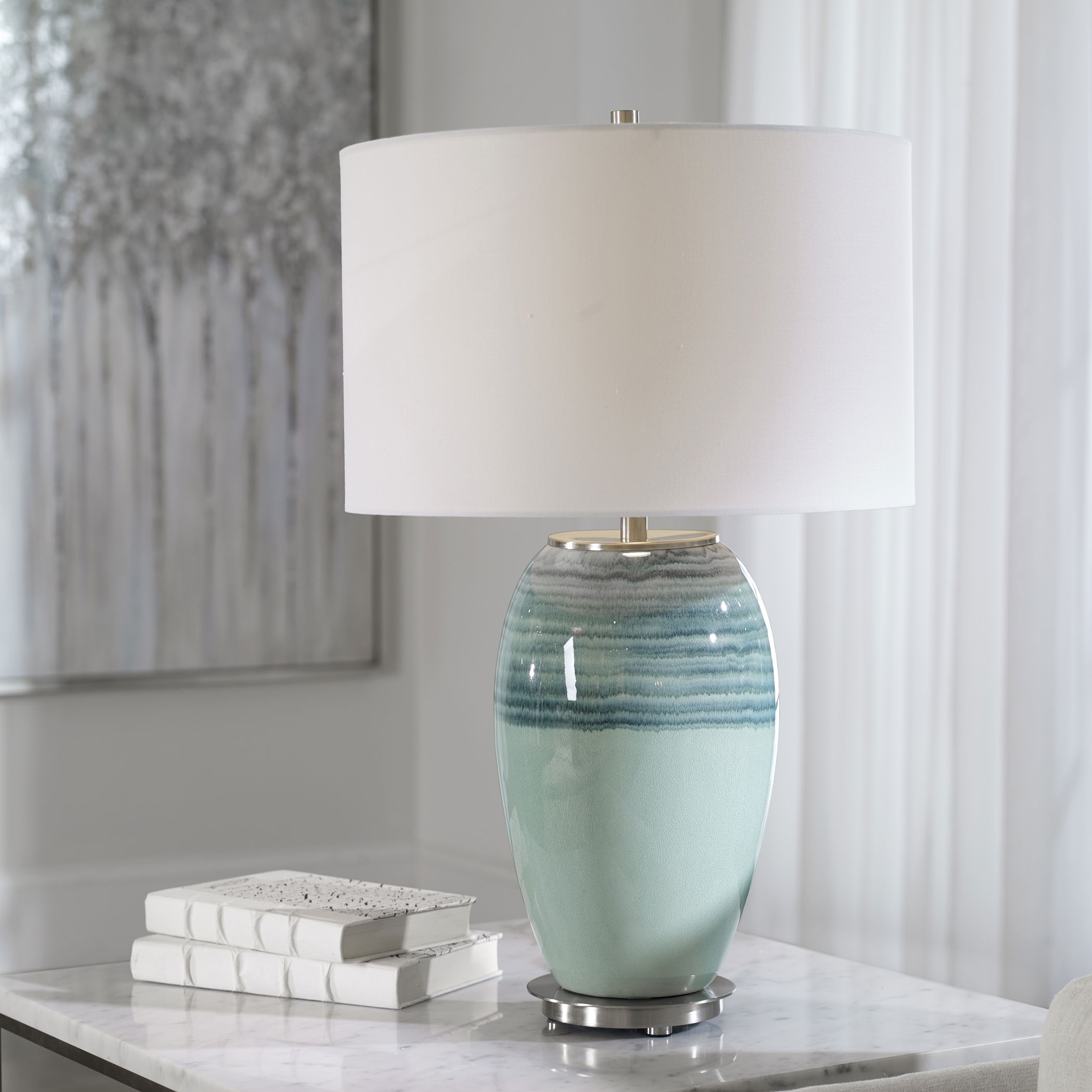 Caicos Teal Table Lamp large image 