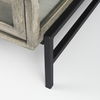 Arelius 42' Square Glass-Top Gray Wood with Black Metal Base Display Coffee Table thumbnail 11