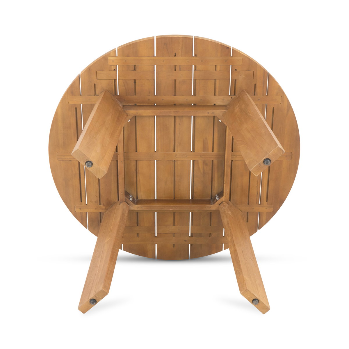Delta Round Outdoor Dining Table Natural, Outdoor Table by Moe's Home, 3'11" width x 2'6" height x 3'11" depth View 5