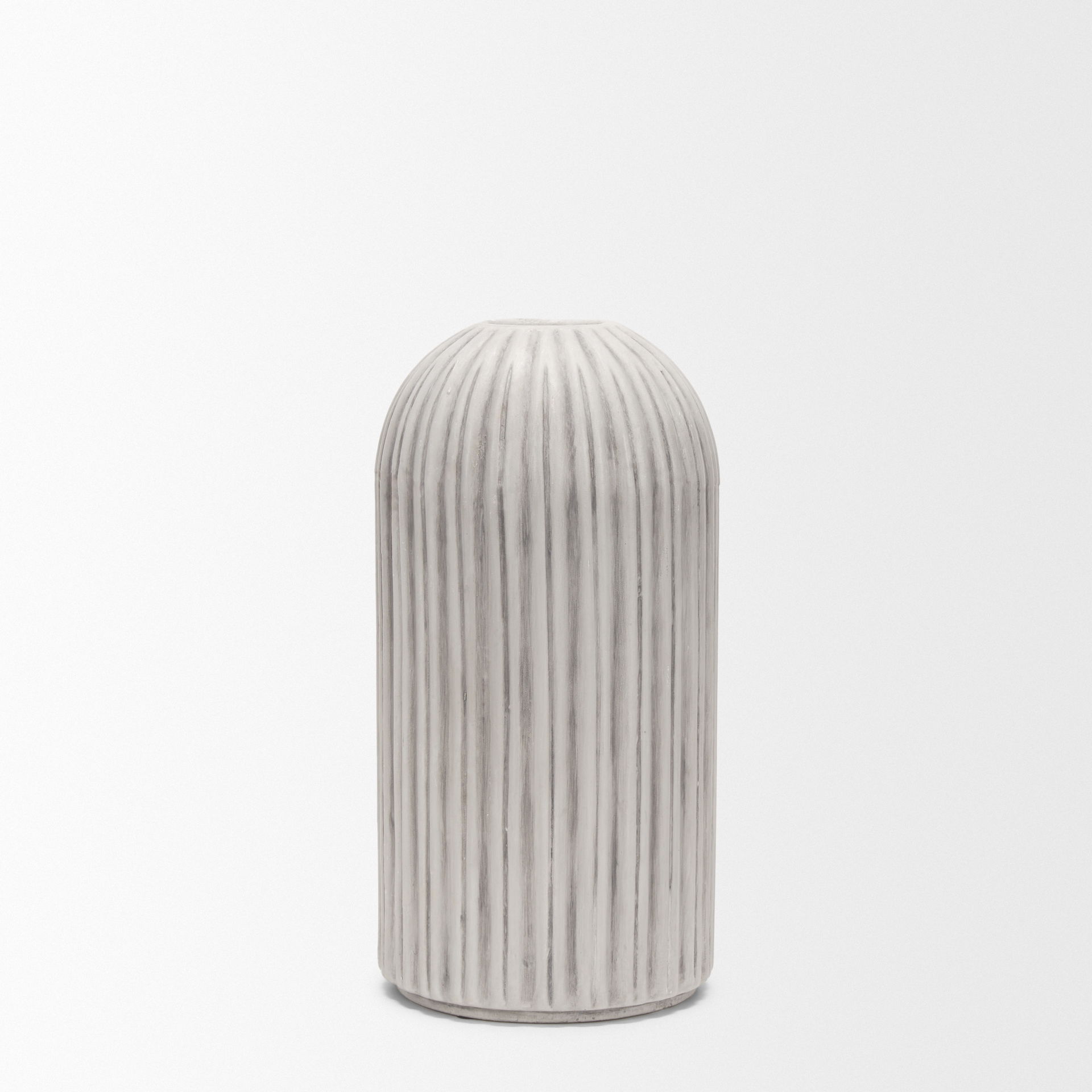 Ummi Small Off White with Gray-Brown Antiquing Ceramic Floor Vase large image 