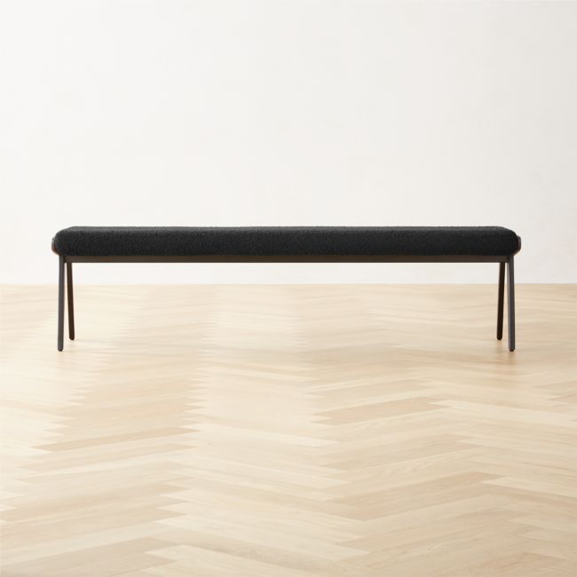 Online Designer Bedroom Baja Black Boucle Bench