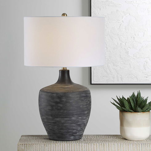 Graphite Ribbed Table Lamp