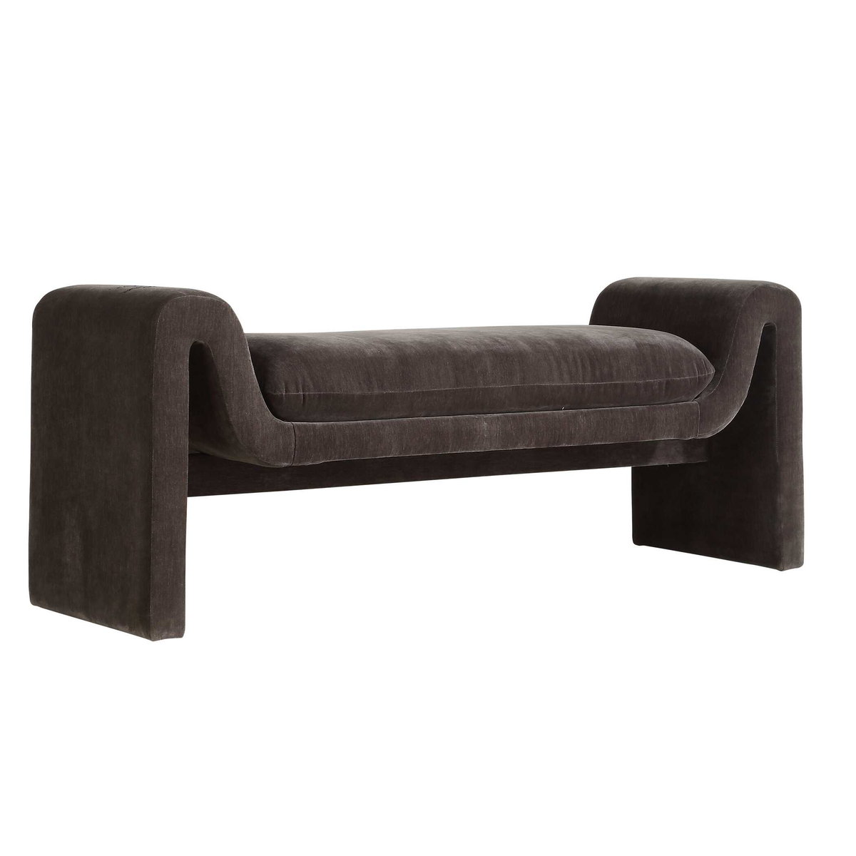 Manson Modern Charcoal Bench, Furniture by Uttermost, 60" width x 23.5" height x 19" depth View 5