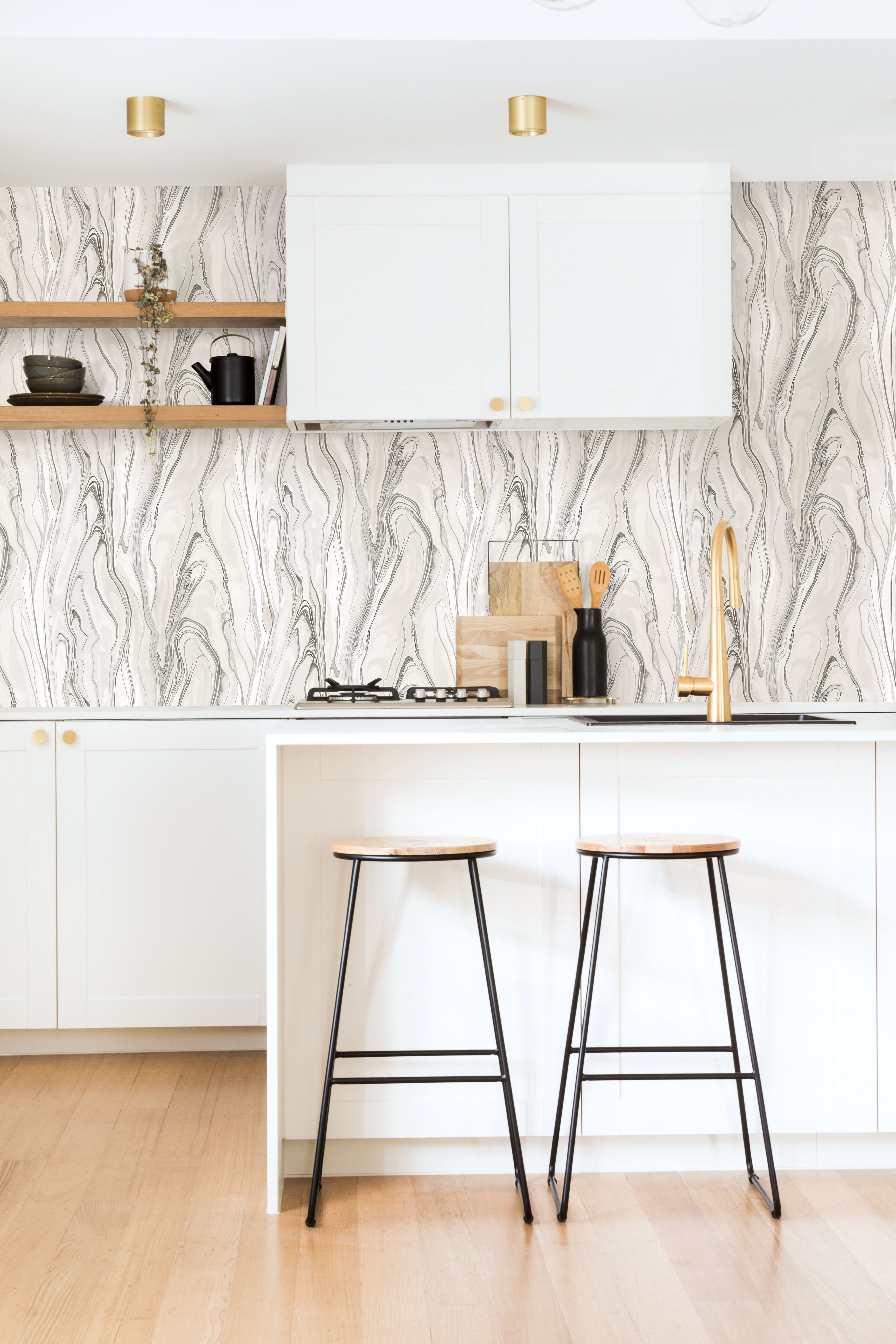 Liquid Marble Tan Wallpaper large image 