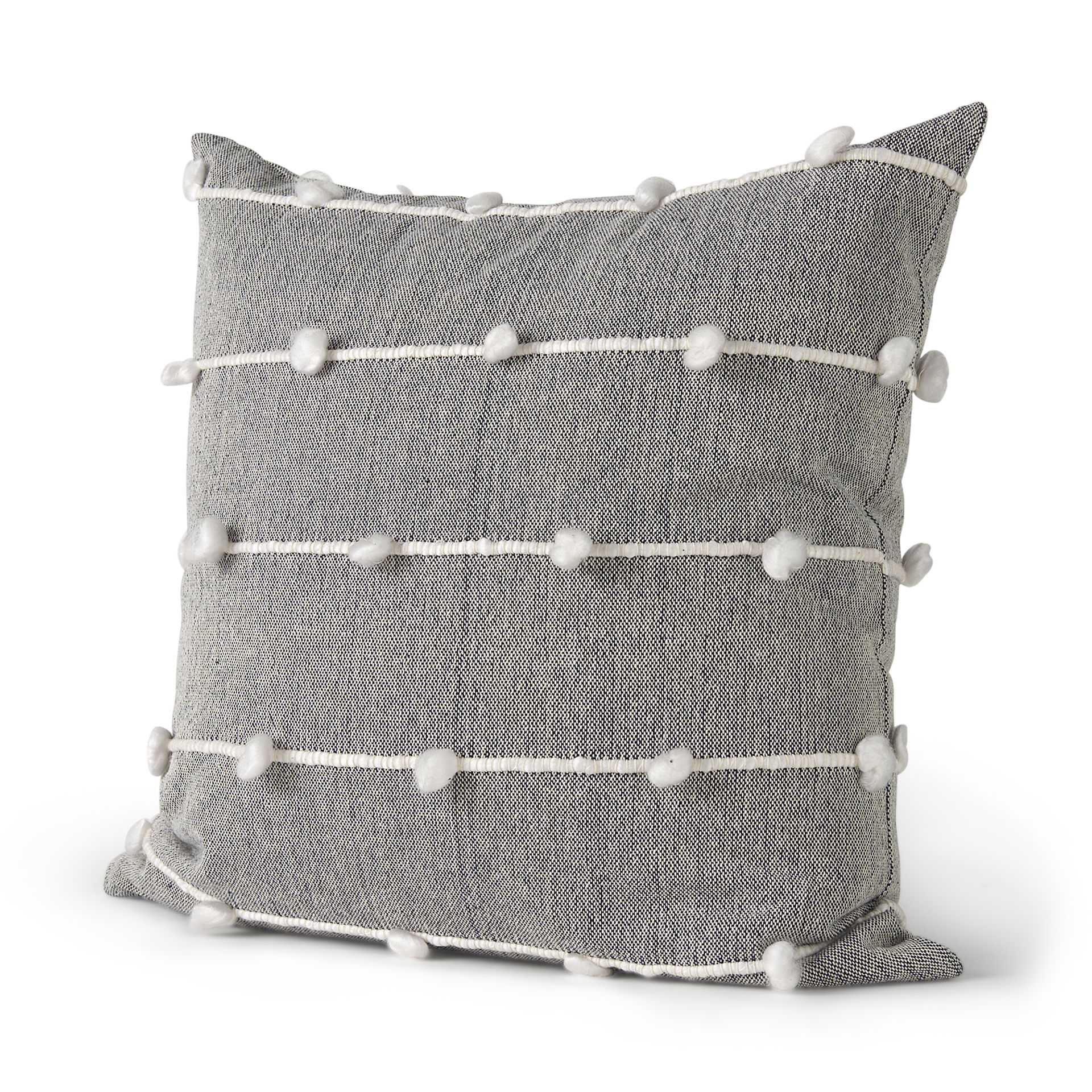 Linda 20 x 20 Navy And Cream With White Detail Decorative Pillow Cover large image 