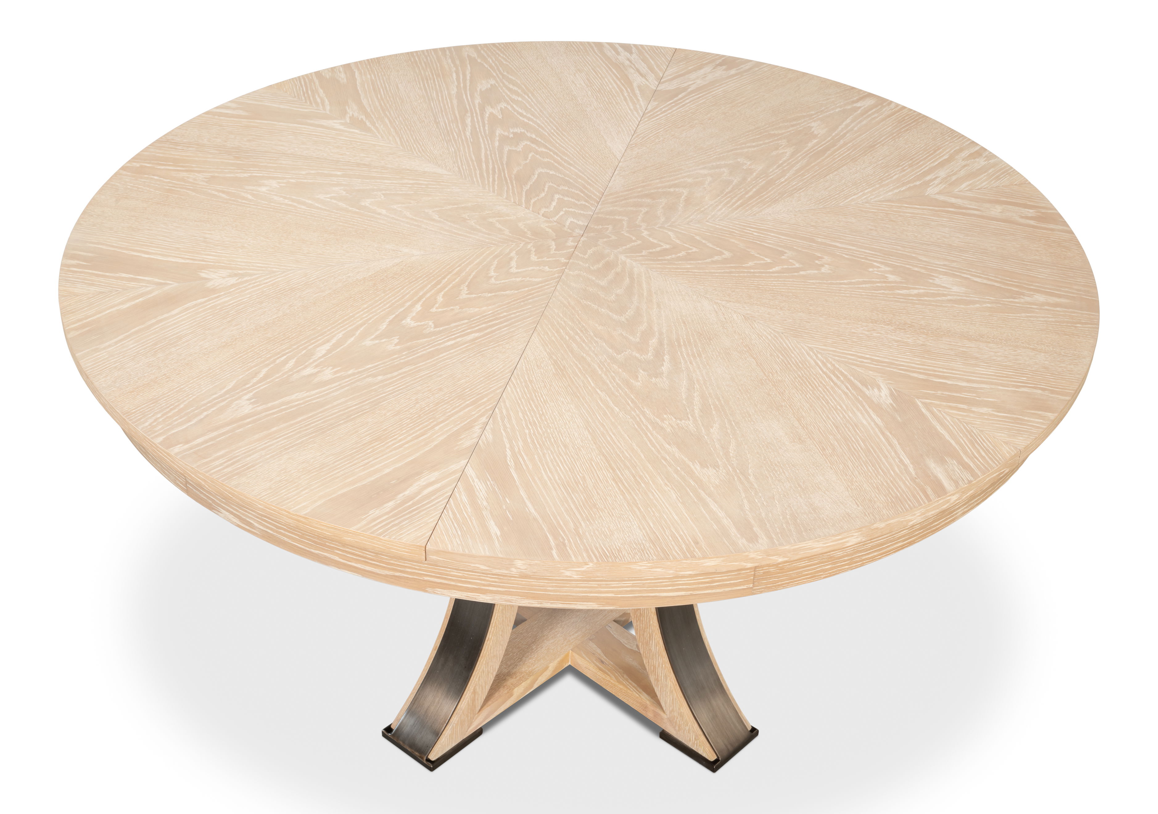 Tower Jupe Dining Table,Med,Bleached Oak, by Sarreid, 55" length x 55" width x 30" height View 12