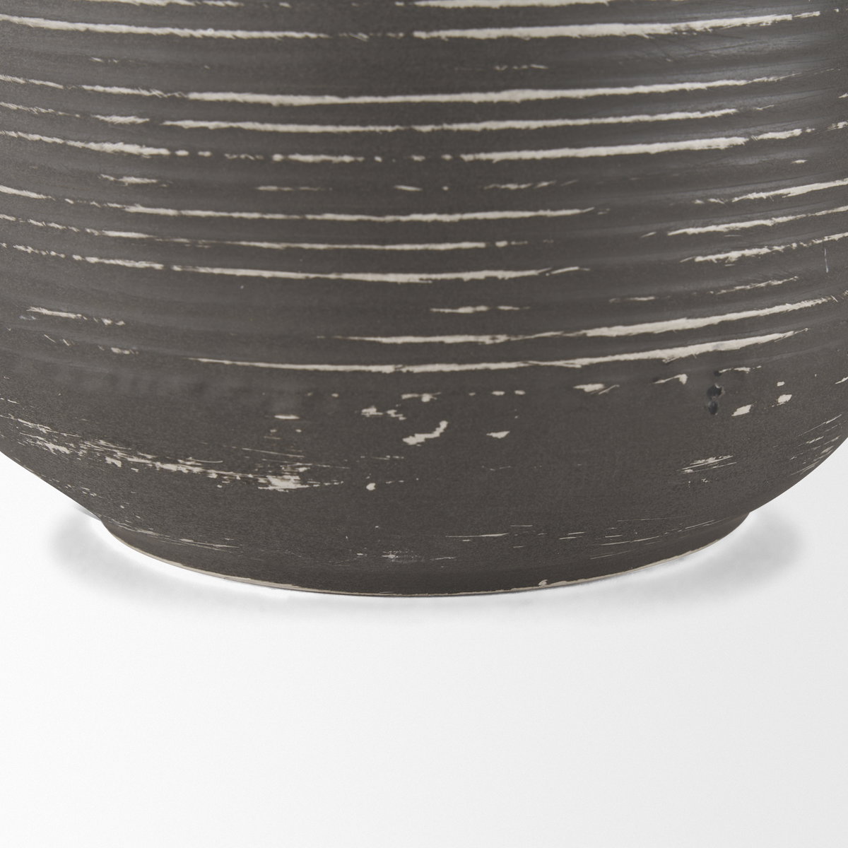 Toru Tall White with Grey Ombre Metal Vase, by Mercana, 7.87" length x 7.87" width x 23.62" height View 8