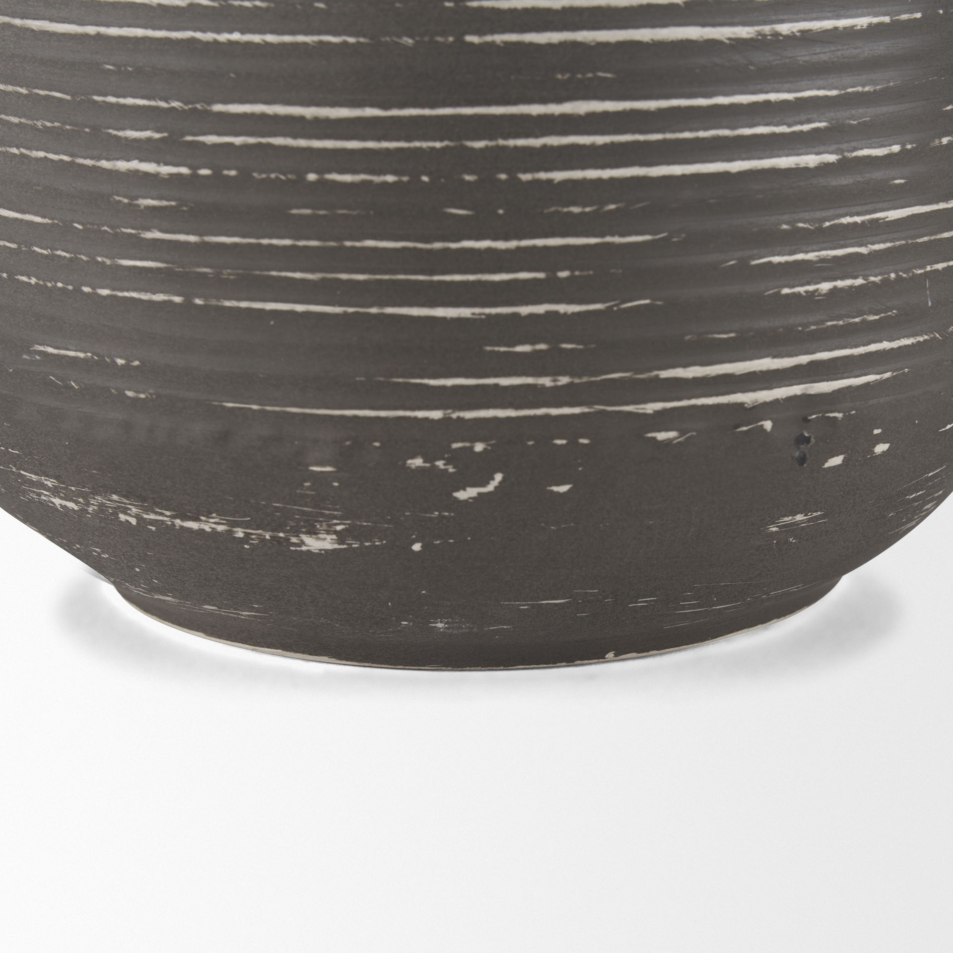 Toru Tall White with Grey Ombre Metal Vase large image 