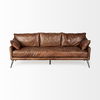 Cochrane II 82L x 33W x 32.25H Brown Leather Three Seater Sofa, Sofas & Sectional by Mercana, 82" length x 33" width x 32.25" height thumbnail 3