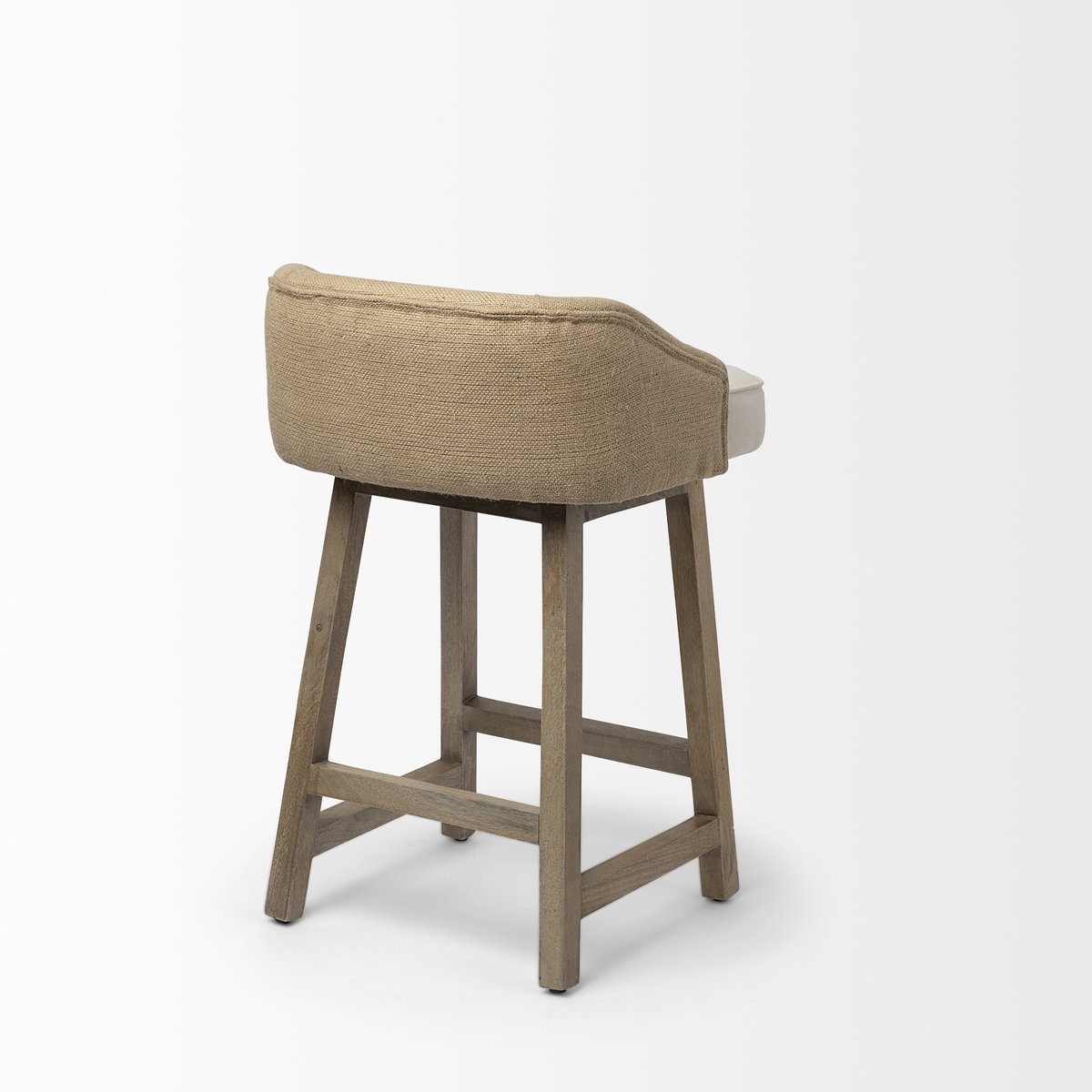 Monmouth 24.25' Seat Height Cream/Beige Fabric Seat Brown Wood Frame Counter Stool, Counter & Bar Stool by Mercana, 19.5" length x 20.5" width x 30.25" height View 6