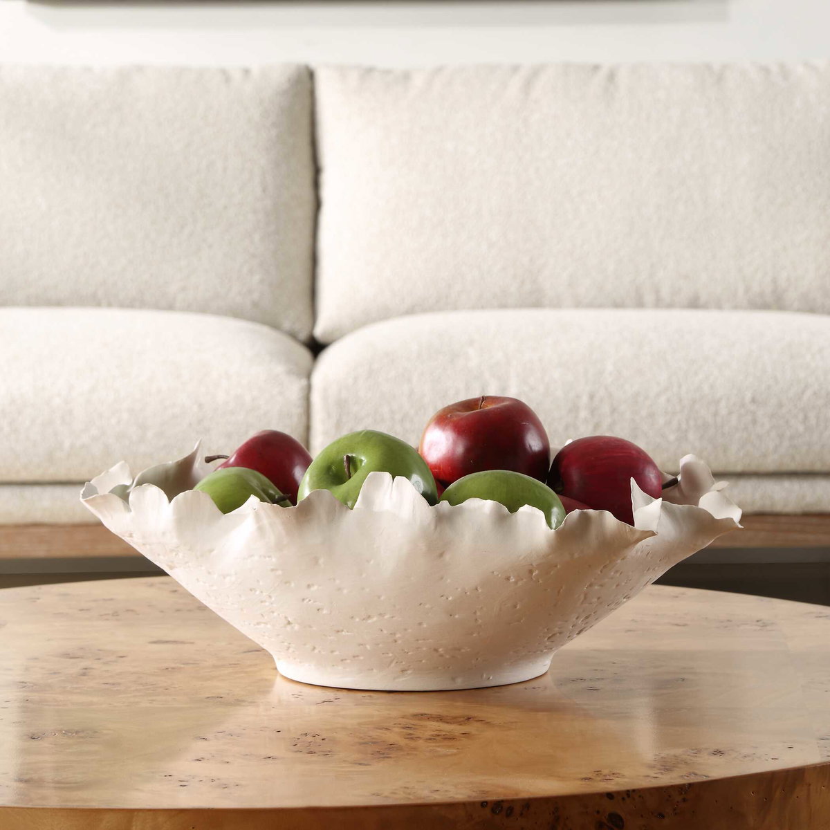 Blossom Short Off-white Bowl, Decorative by Uttermost, 16.75" width x 4.5" height x 12" depth View 4