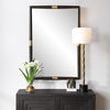 Larkin Dark Wood & Brass Mirror thumbnail 1