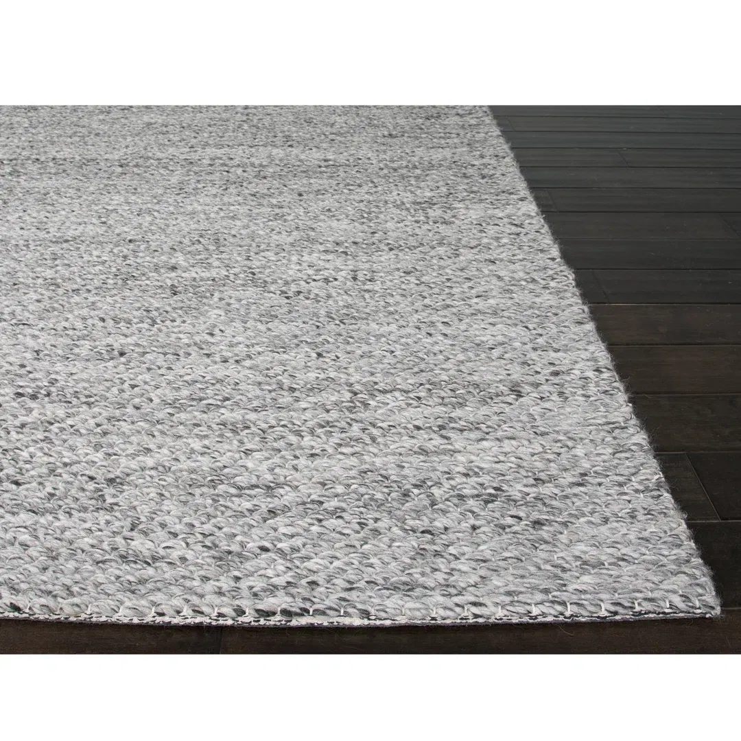 Provence Geometric Hand-Woven Wool Light Blue/Ivory Area Rug large image 
