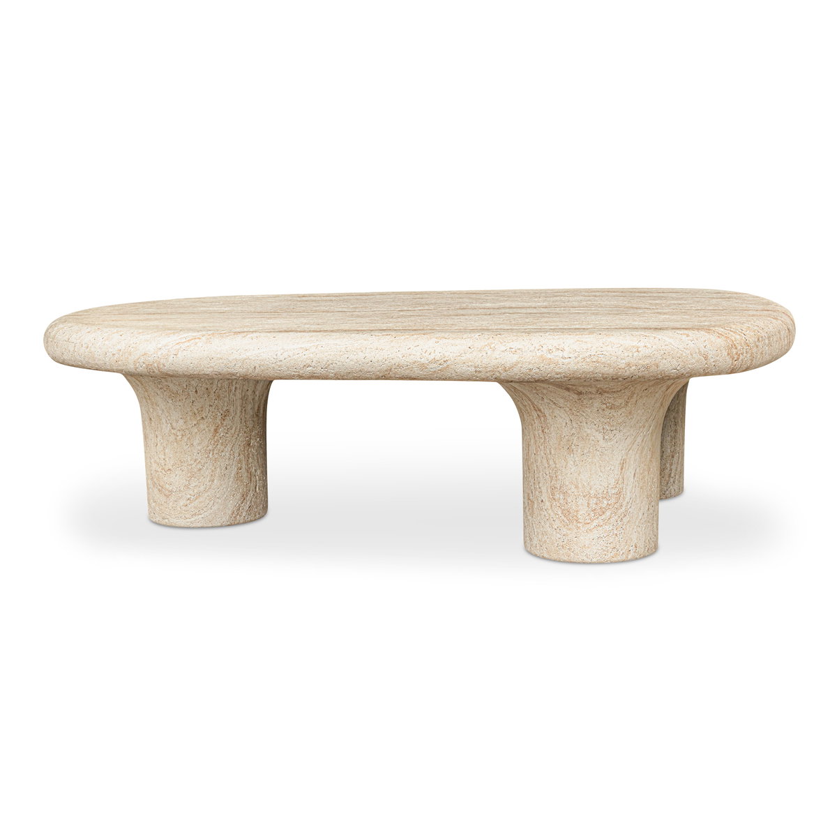 Warby Outdoor Coffee Table Beige, Outdoor Table by Moe's Home, 4'7" width x 1'4" height x 3'6" depth View 2