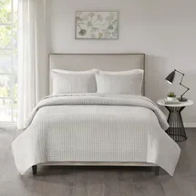 Online Designer Bedroom Otto 3 Piece Reversible Quilt Set-King-White