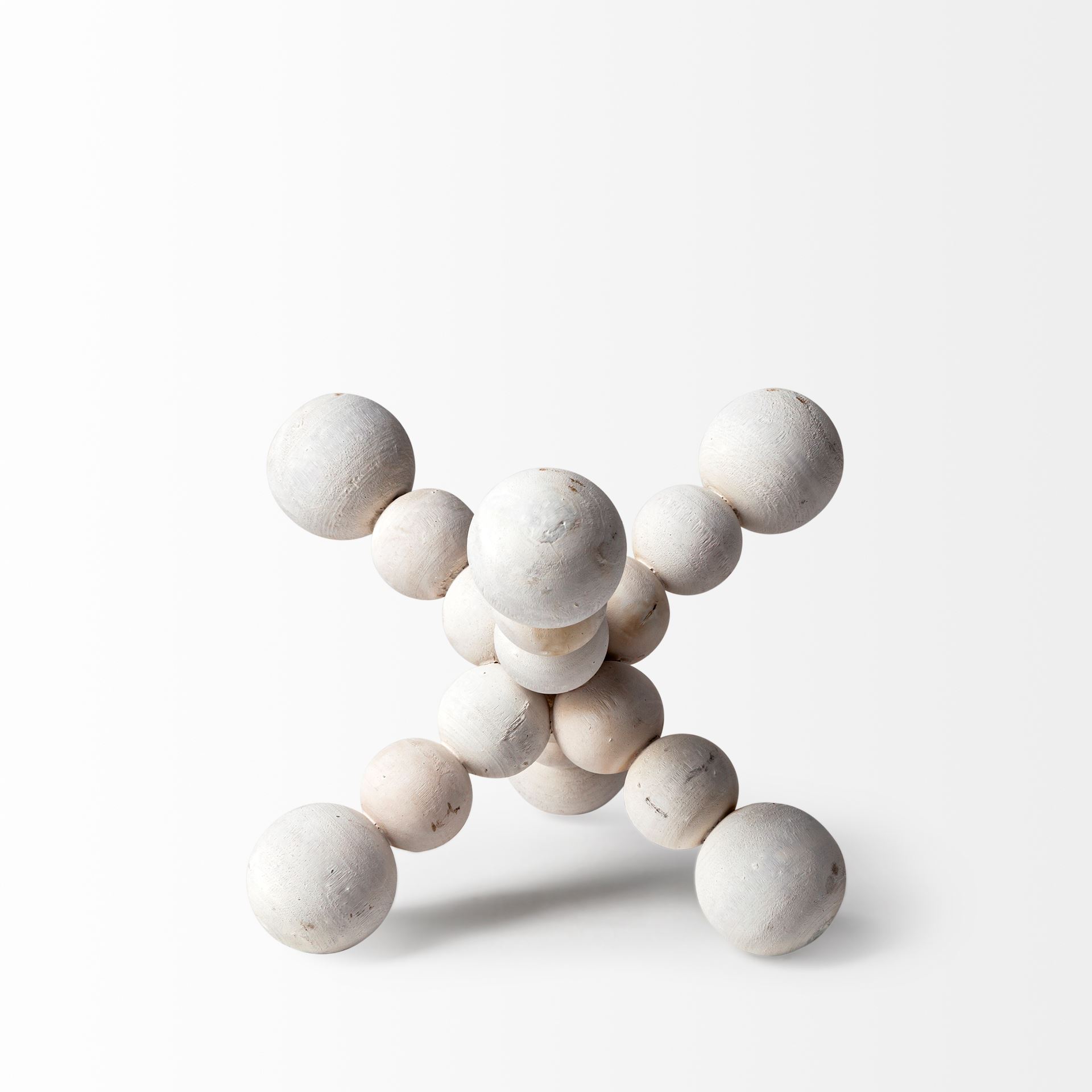 Carrollton I (Small) 7L x 7W Off-White Geometric Wood Ball Jack large image 