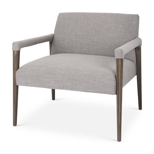Palisades Gray Fabric with Brown Wood Frame Accent Chair