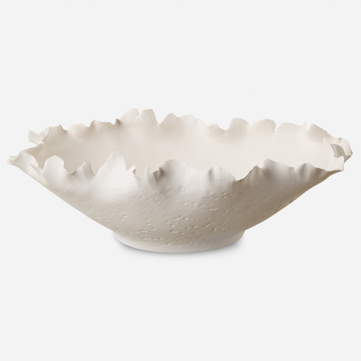 Blossom Short Off-white Bowl, Decorative by Uttermost, 16.75" width x 4.5" height x 12" depth View 1