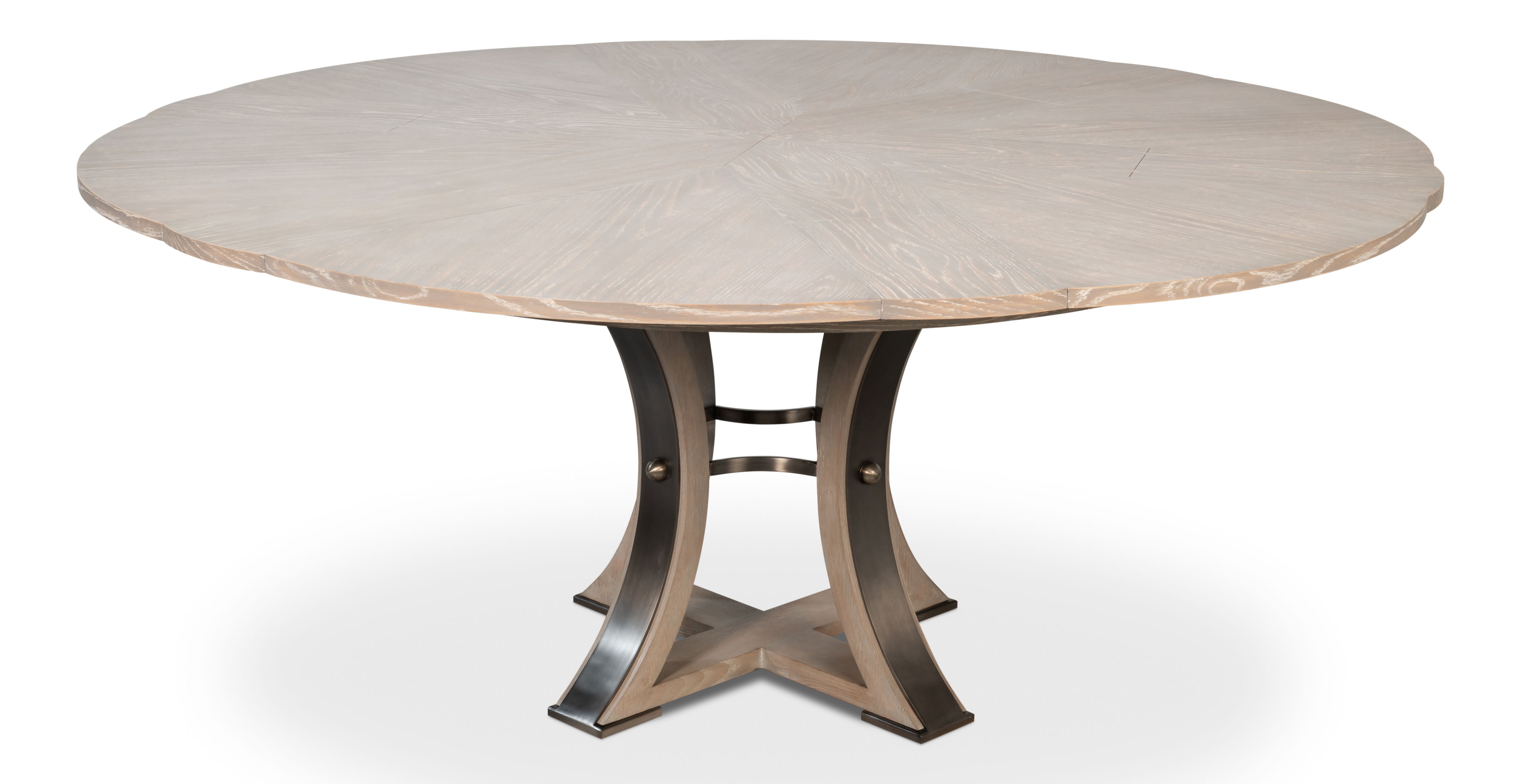 Tower Jupe Dining Table, Med,Moonskin, by Sarreid, 55" length x 55" width x 30" height View 11