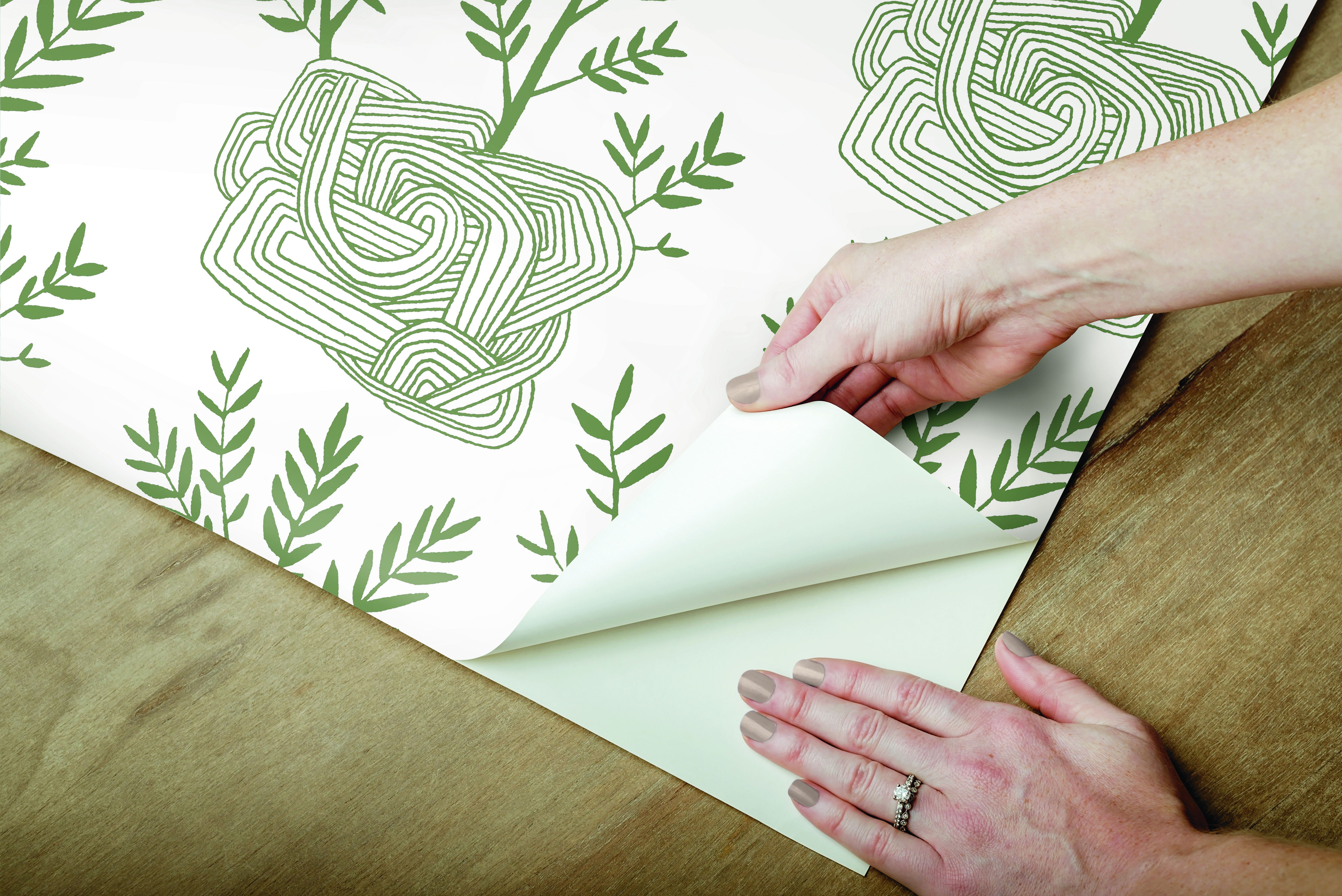 Seedlings Green Peel & Stick Wallpaper large image 