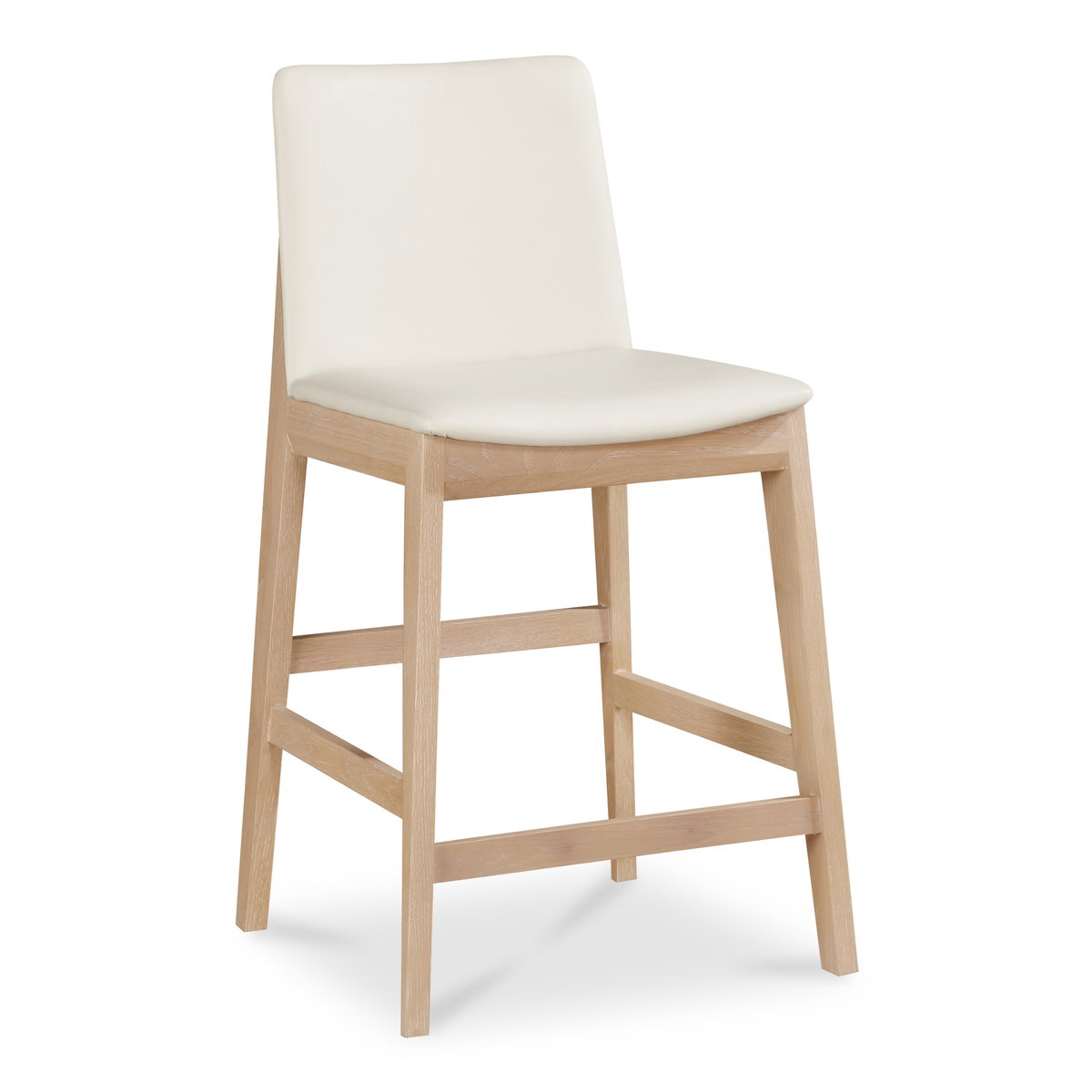 Deco Oak Counter Stool White Pvc, Counter & Bar Stool by Moe's Home, 21.7" width x 38.9" height x 20.8" depth View 2