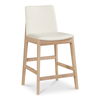 Deco Oak Counter Stool White Pvc, Counter & Bar Stool by Moe's Home, 21.7" width x 38.9" height x 20.8" depth thumbnail 2