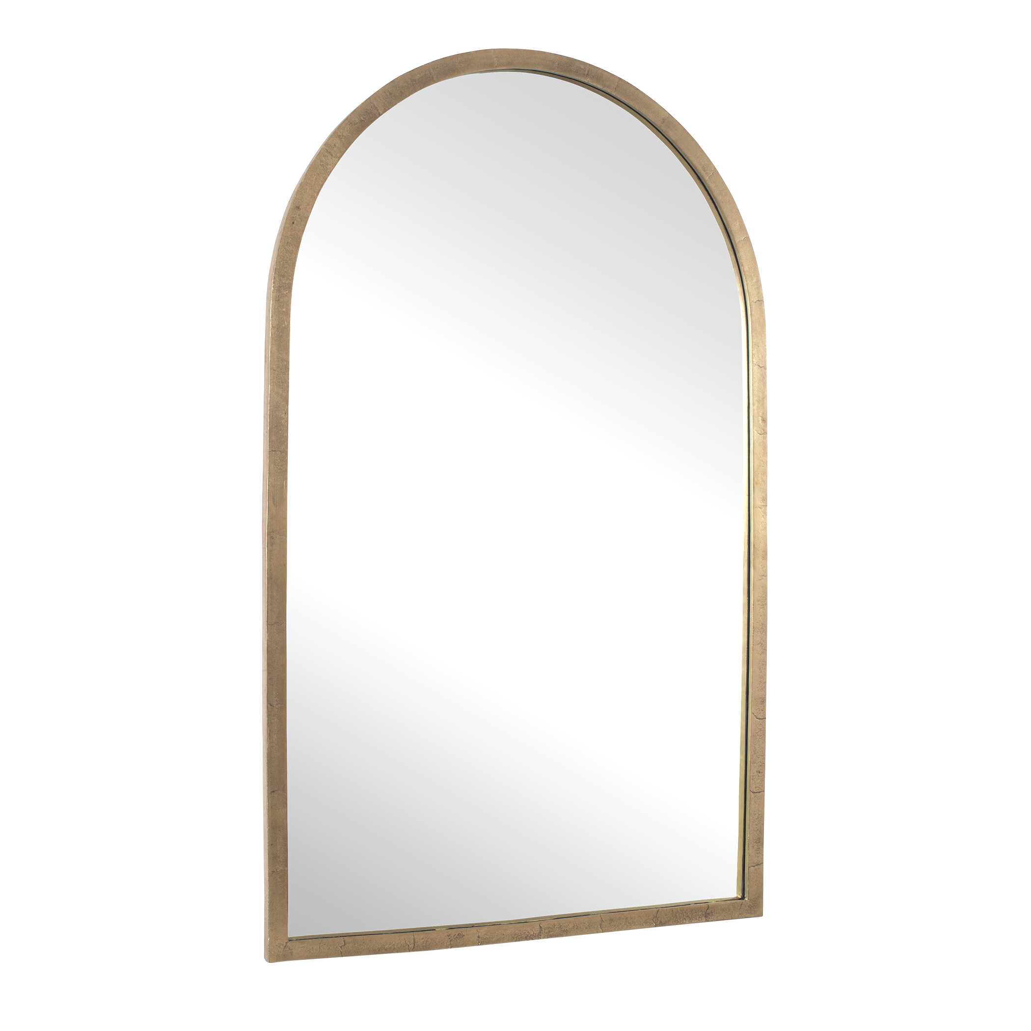 Vestry Antique Brass Arch Mirror large image 