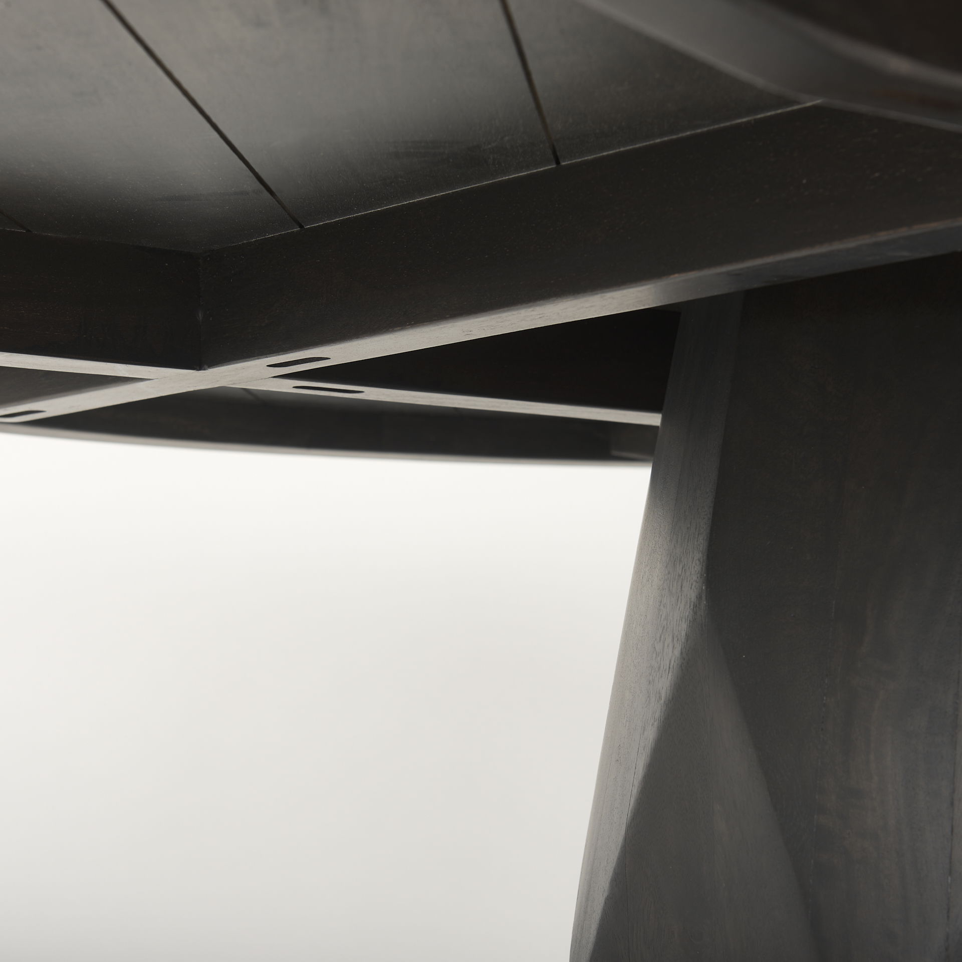 Fitzgerald 60' Round Brown Solid Wood Top & Base Dining Table large image 