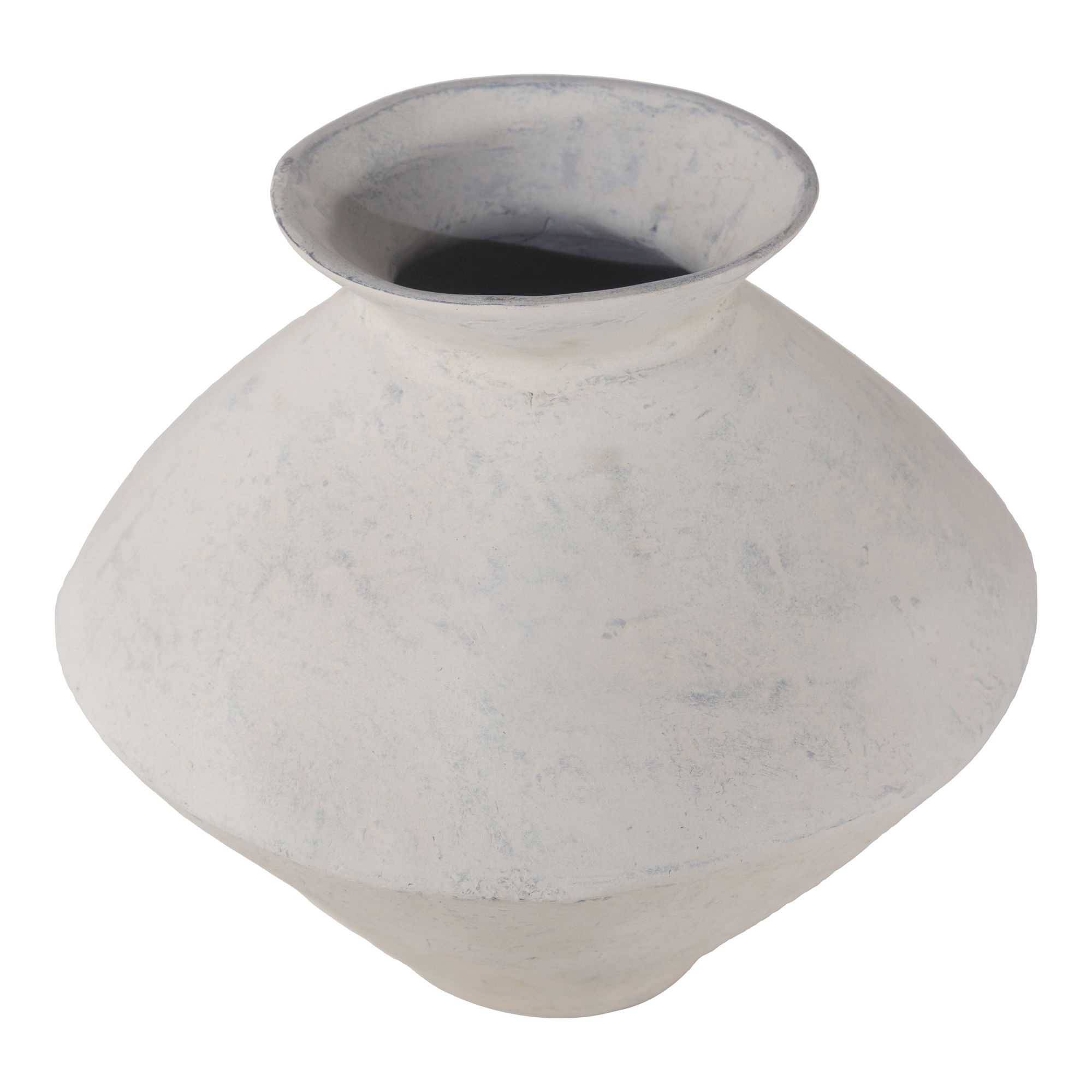 Raja Medium Decorative Vessel White, Vase by Moe's Home, 15" width x 14" height x 15" depth View 4