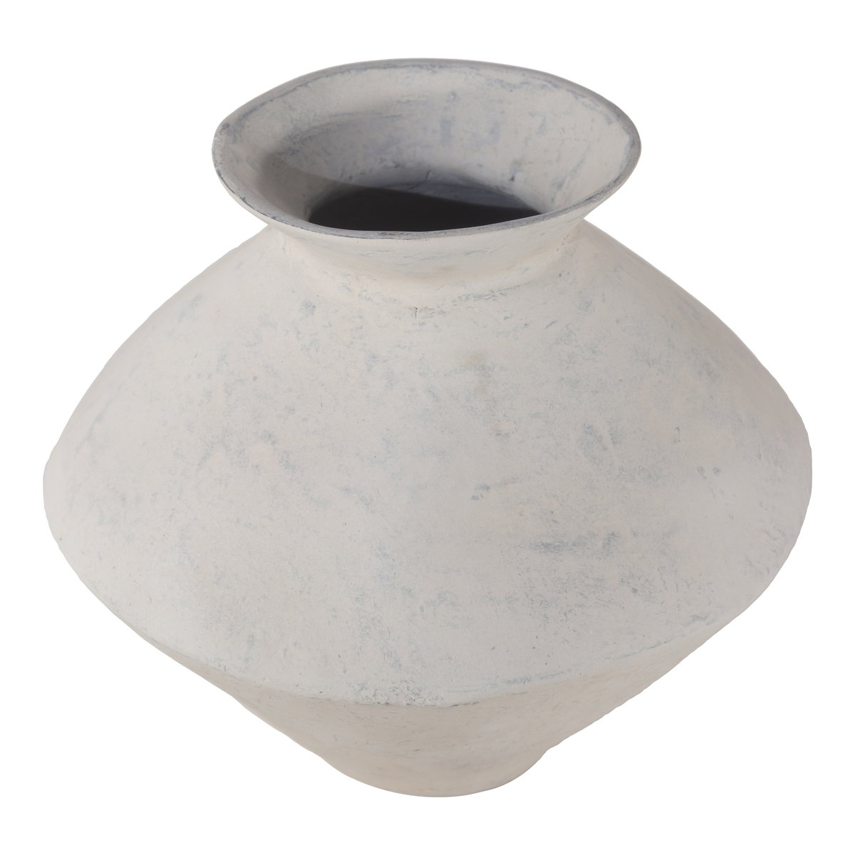Raja Medium Decorative Vessel White, Vase by Moe's Home, 15" width x 14" height x 15" depth View 4