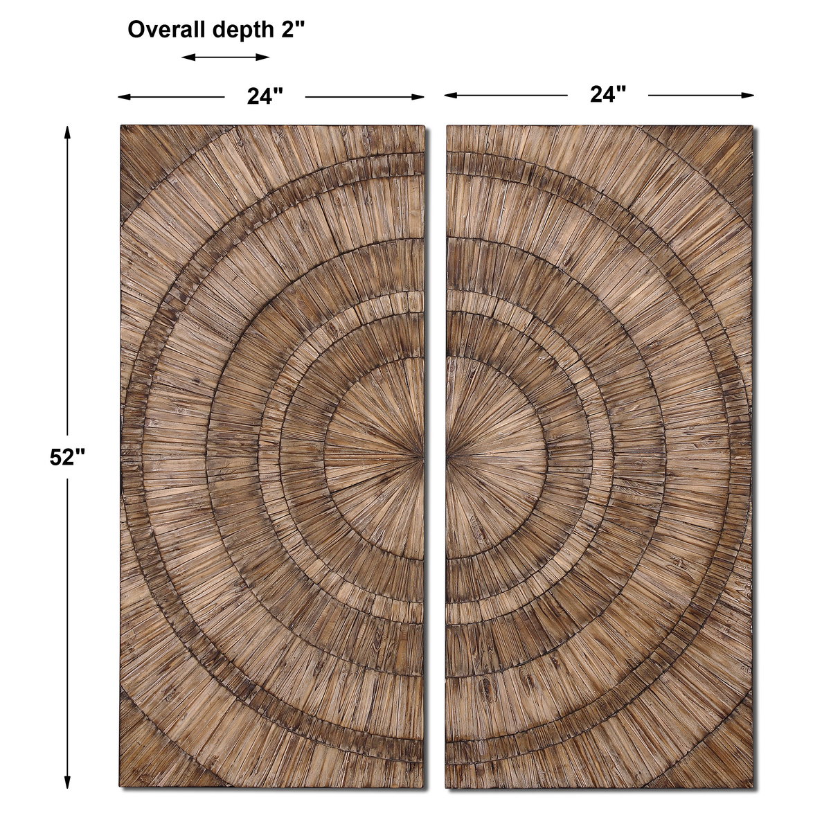 Lanciano Wood Wall Art, Sculptural Wall Art by Uttermost, 24" width x 52" height x 2" depth View 3