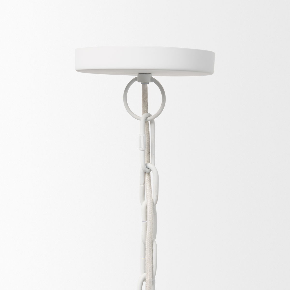 Doma 36' Round White Dome Pendant Light, by Mercana, 39" length x 39" width x 23" height View 4
