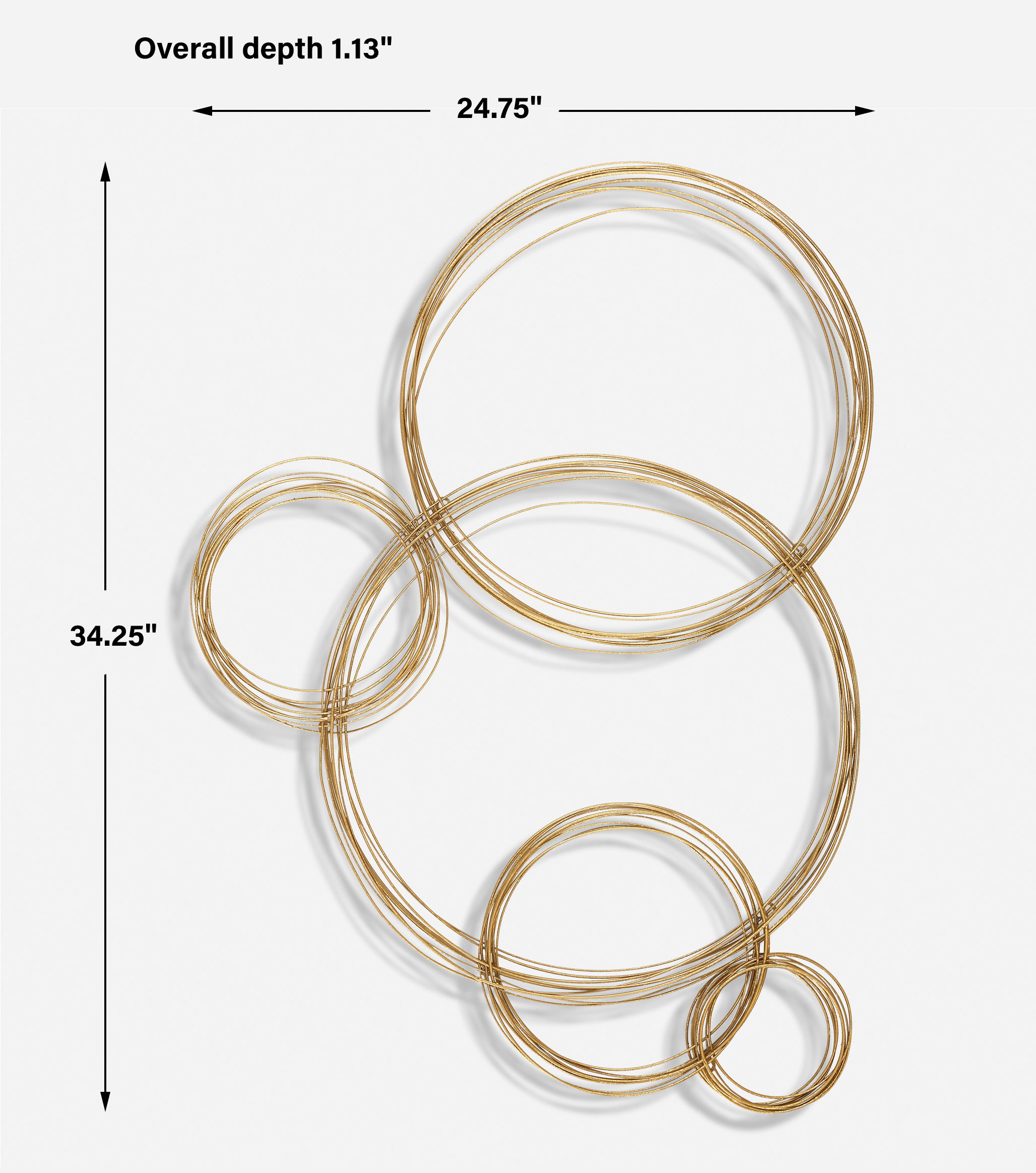 Golden Bubbles Metal Wall Decor, Sculptural Wall Art by Uttermost, 24.75" width x 34.25" height x 1.13" depth View 3