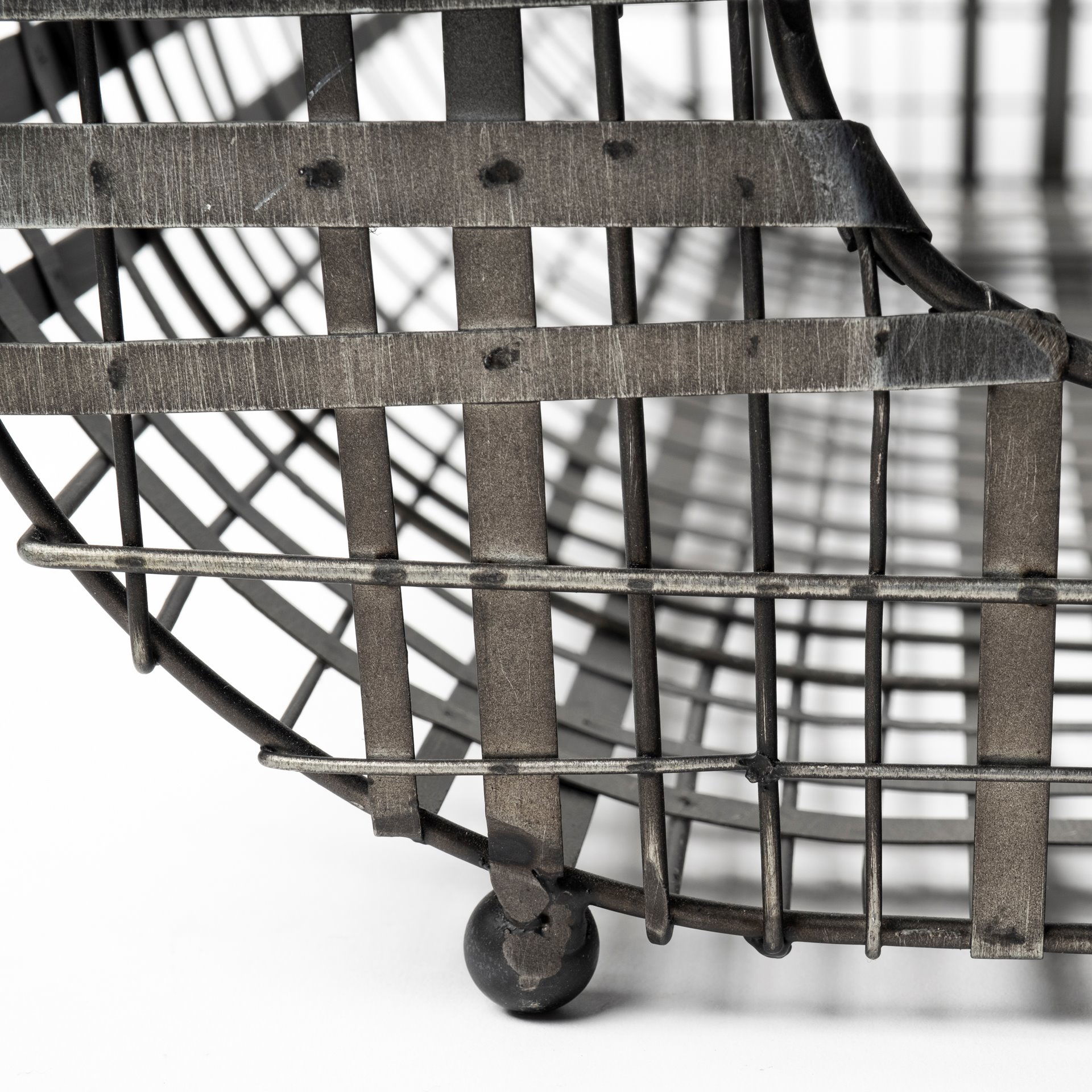 Kenneth (Set of 2) 24L x 12W Gray Metal Baskets, Bins & Basket by Mercana, 23.6" length x 11.8" width x 6.5" height View 7