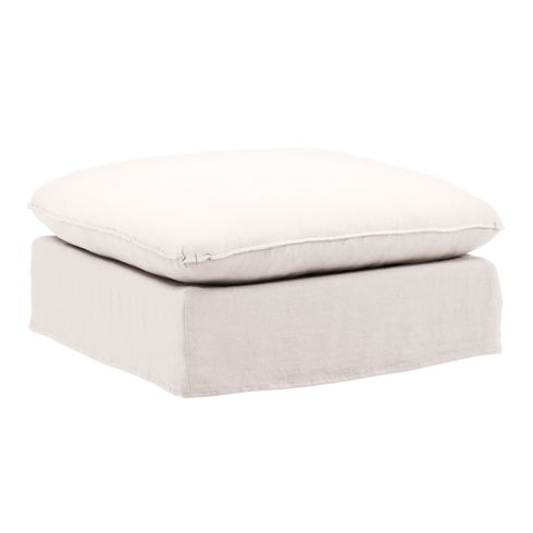 Vivian Ottoman Slipcover Natural