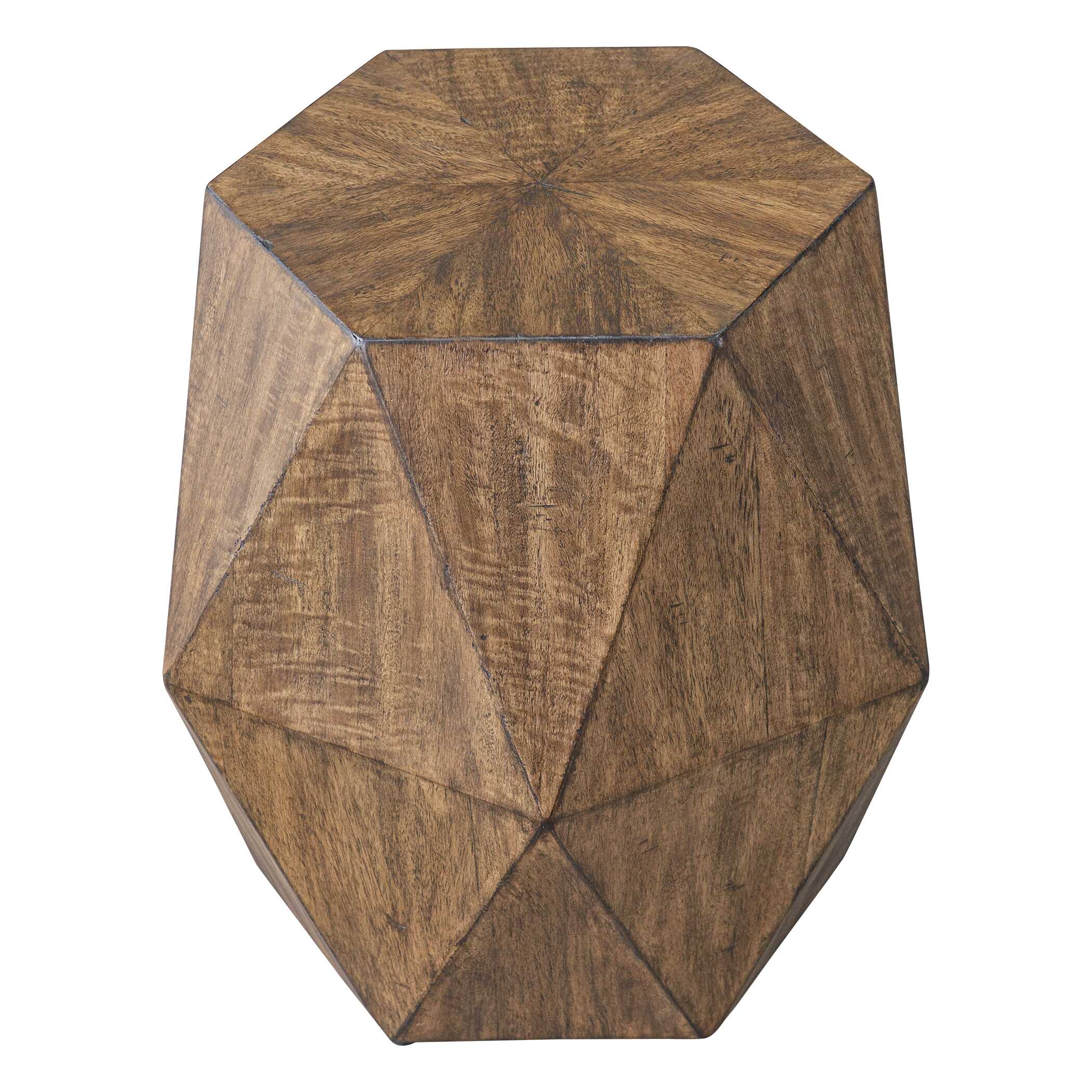 Volker Honey Geometric Accent Table, Furniture by Uttermost, 18" width x 18" height x 15.6" depth View 6
