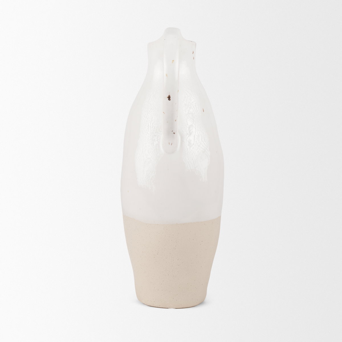 Valora Black Speckled Cream with Light Beige Ceramic Jug, Decorative Jar by Mercana, 7.09" length x 5.31" width x 14.37" height View 5