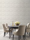 Adirondack Damask Beige & White Wallpaper thumbnail 2