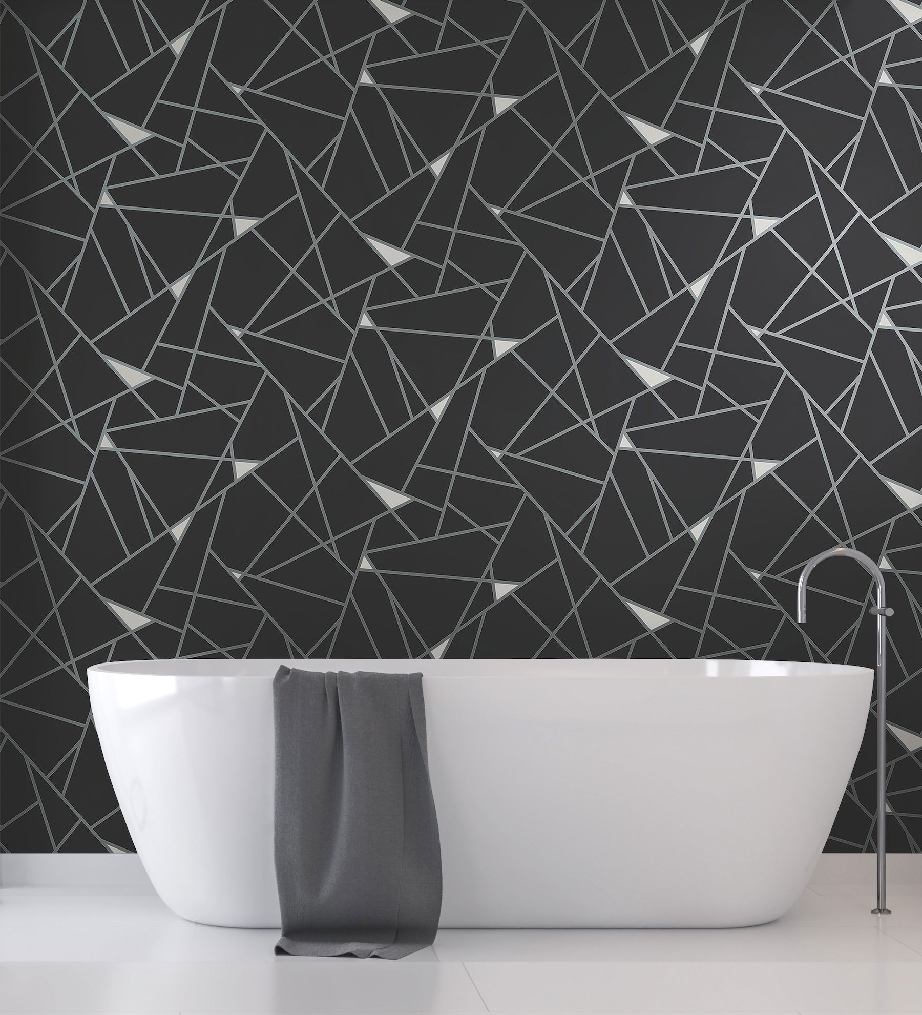 Prismatic Black & Silver Wallpaper large image 