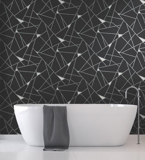Prismatic Black & Silver Wallpaper