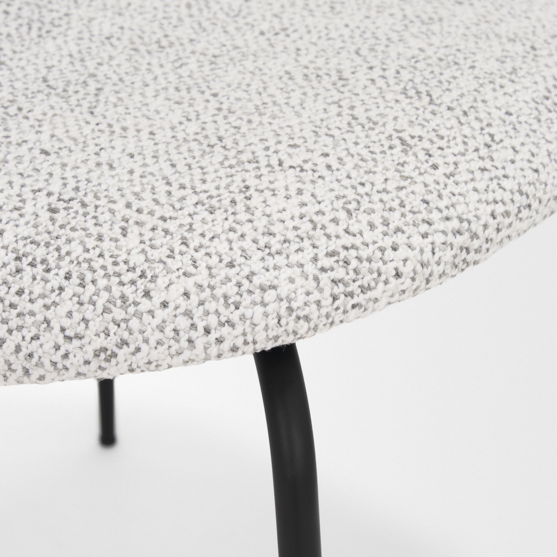 Casey Matte Black Metal with Gray Fabric Dining Chair, by Mercana, 21.26" length x 20.08" width x 31.25" height View 13