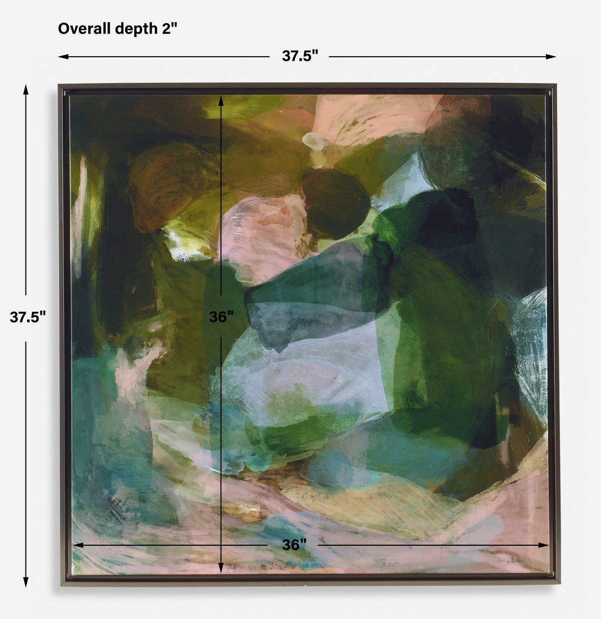 Forever Ever Framed Abstract Art, by Uttermost, 37.5" width x 37.5" height x 2" depth View 3