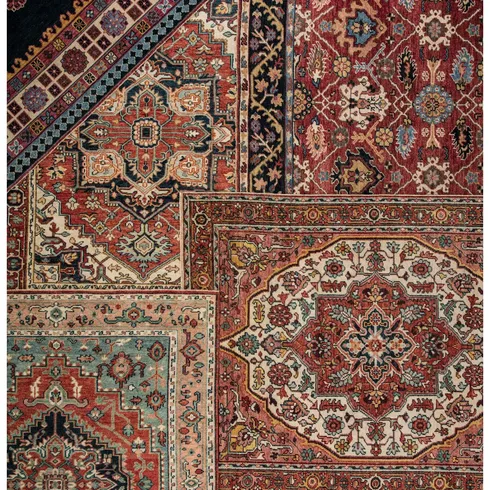 Wilkes Hand-Knotted Wool Red/Beige Area Rug
