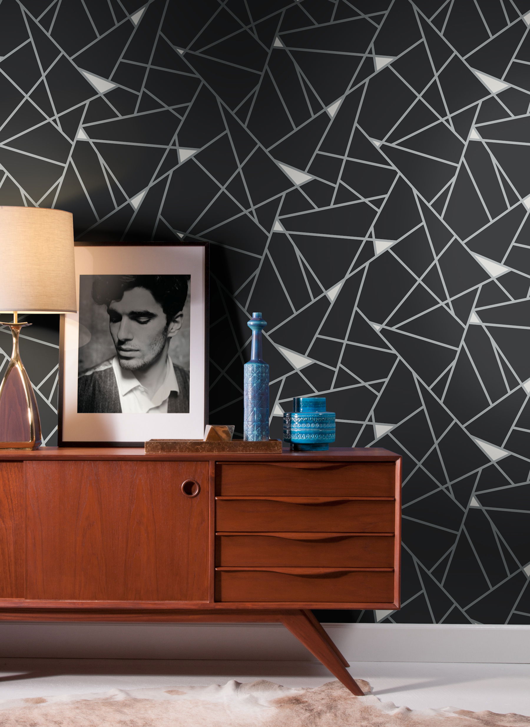 Prismatic Black & Silver Wallpaper large image 