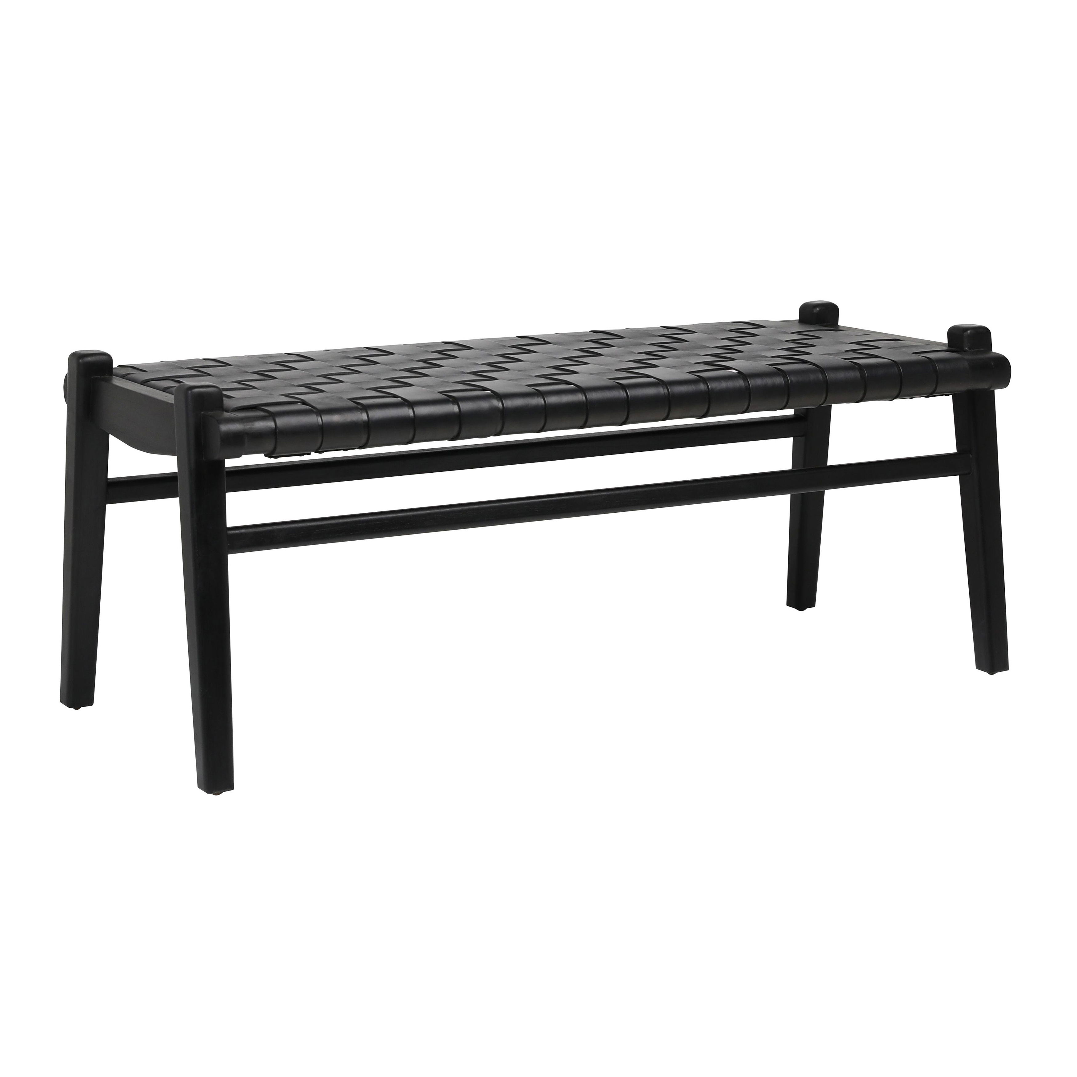 Salazar Bench Black, Benche by Dovetail, 44.75" width x 18" height x 19.5" depth View 1