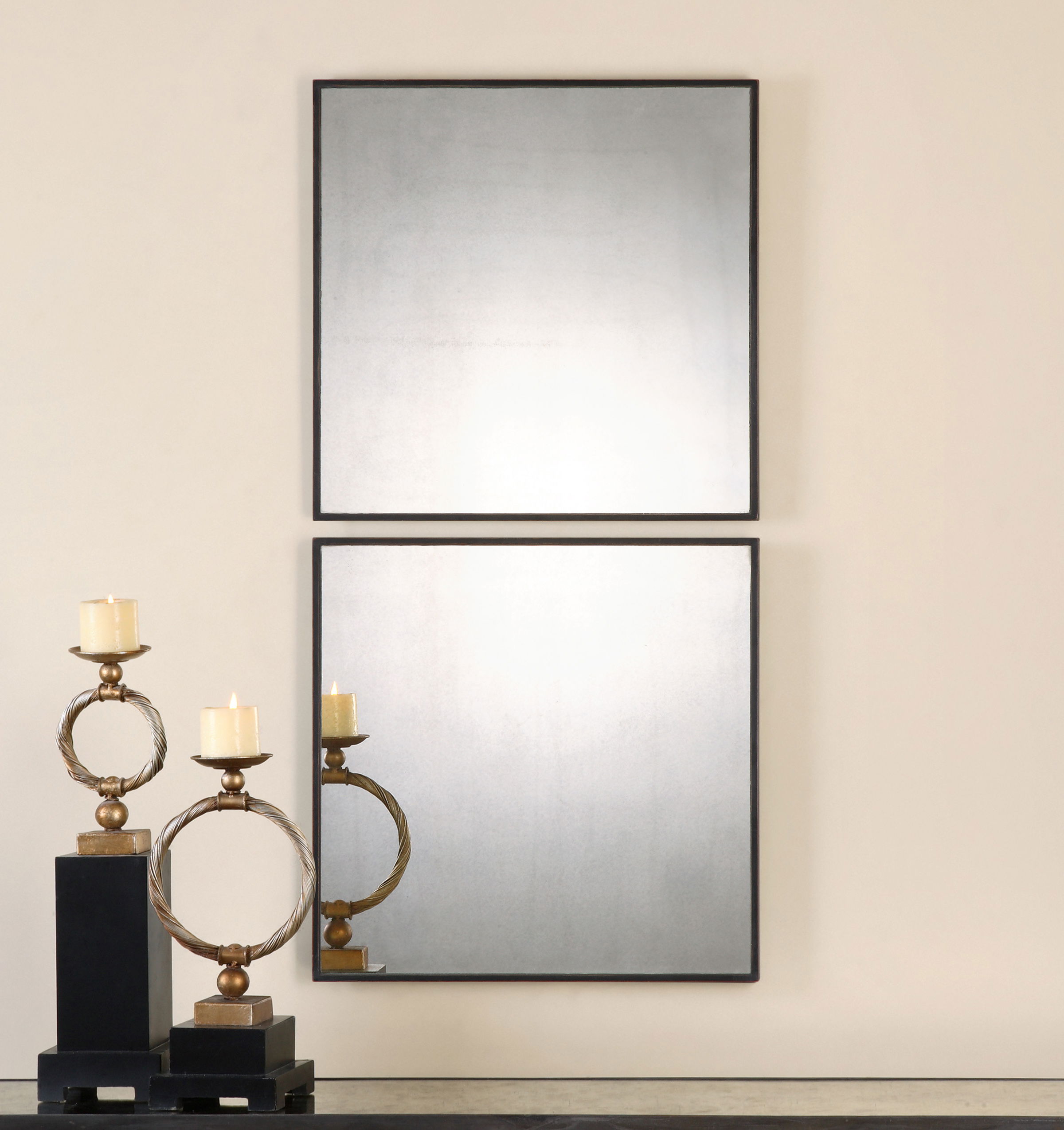 Matty Antiqued Square Mirrors, S/2 large image 