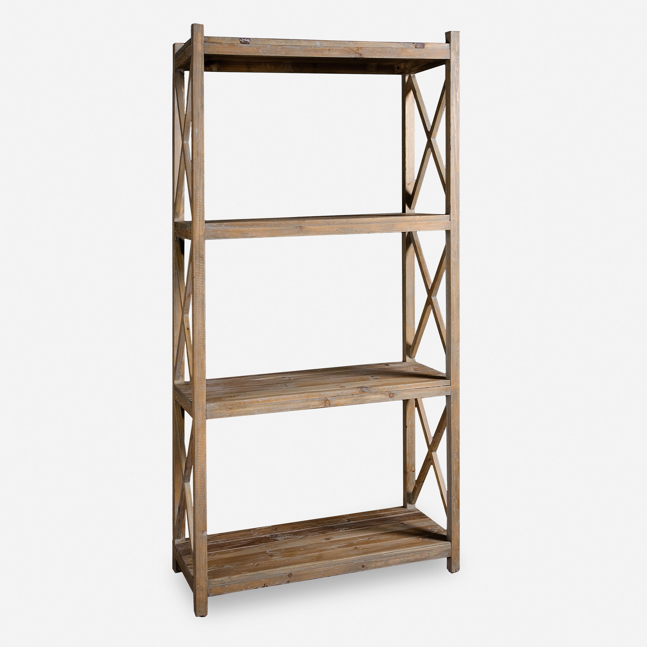 Stratford Reclaimed Wood Etagere, Furniture by Uttermost, 39.37" width x 78.75" height x 17.75" depth View 1