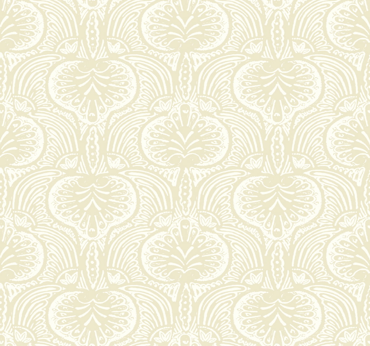 Lotus Palm Beige Wallpaper, by York Wall, 27' length x 2'3" width x 0.02" depth