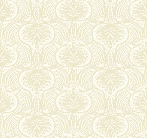 Lotus Palm Beige Wallpaper